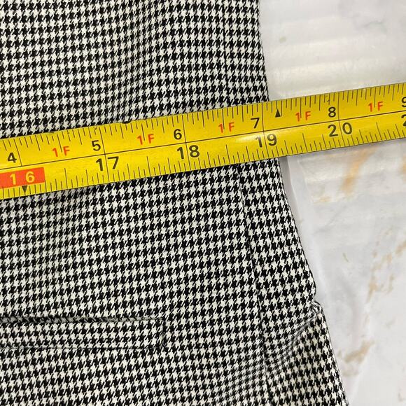 Talbots Women's 12 Single Button Stretch Blazer Jacket Black White Houndstooth - Picture 15 of 16